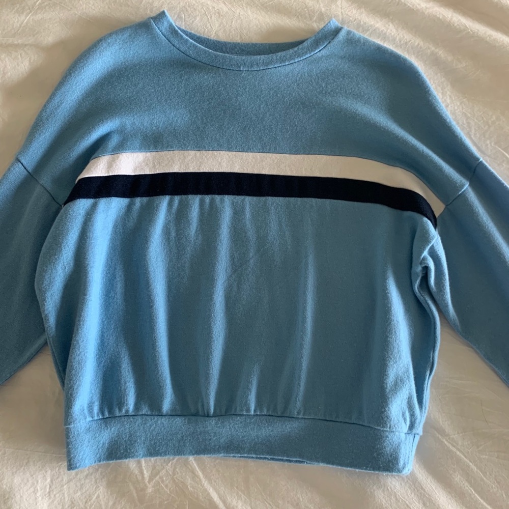 Blue and stripe long sleeve shirt